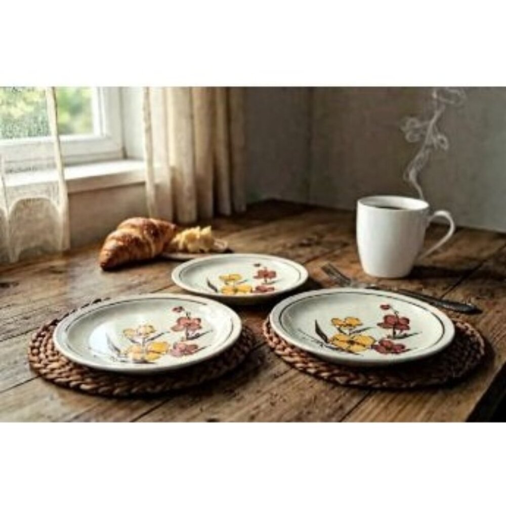 Set of 3 Homer Laughlin HC188 Discontinued Pattern Vintage 1977 Chop Plates